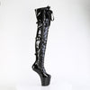 CRAZE-3028 Plateau Pony Overknee Stiefel - Schwarz Lack | Pleaser