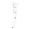 CRAZE-3028 Plateau Pony Overknee Stiefel - Weiß Lack | Pleaser