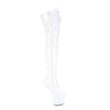 CRAZE-3028 Plateau Pony Overknee Stiefel - Weiß Lack | Pleaser