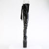 CRAZE-3050 Plateau Pony Overknee Stiefel - Schwarz Lack von Pleaser – Ansicht 4
