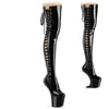 CRAZE-3050 Plateau Pony Overknee Stiefel - Schwarz Lack von Pleaser