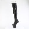 CRAZE-3050 Plateau Pony Overknee Stiefel - Schwarz Matt von Pleaser – Ansicht 3