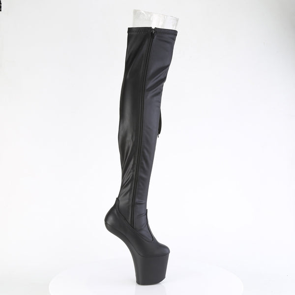 CRAZE-3050 Plateau Pony Overknee Stiefel - Schwarz Matt von Pleaser – Ansicht 5