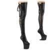 CRAZE-3050 Plateau Pony Overknee Stiefel - Schwarz Matt von Pleaser