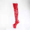 CRAZE-3050 Plateau Overknee Stiefel - Rot Lack von Pleaser – Ansicht 3