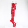 CRAZE-3050 Plateau Overknee Stiefel - Rot Lack von Pleaser – Ansicht 5