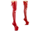 CRAZE-3050 Plateau Overknee Stiefel - Rot Lack | Pleaser