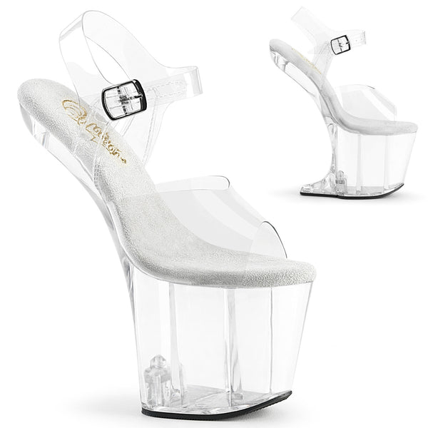 CRAZE-808 Plateau Pony Sandaletten - PVC durchsichtig von Pleaser