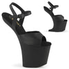 CRAZE-809 Plateau Pony Sandaletten - Schwarz Matt | Pleaser