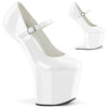 CRAZE-880 Plateau Mary Jane Pumps - Weiß Lack | Pleaser