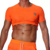 Orangenes transparentes Crop Top für sündige Partynächte von TOF Paris