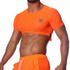 Orangenes transparentes Crop Top für sündige Partynächte von TOF Paris – Ansicht 3