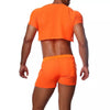 Orangenes transparentes Crop Top für sündige Partynächte von TOF Paris – Ansicht 6