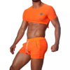 Orangenes transparentes Crop Top für sündige Partynächte von TOF Paris – Ansicht 4