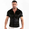 Herren Samtshirt Slim Fit Schwarz - Elegant & Komfortabel | TOF Paris