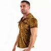 Samtene Herrenbluse Gold - Slim Fit mit elegantem Glanz | TOF Paris