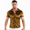 Samtene Herrenbluse Gold - Slim Fit mit elegantem Glanz | TOF Paris