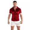 Herren Samtshirt Rot - Slim Fit mit elegantem Satin-Glanz | TOF Paris