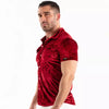 Herren Samtshirt Rot - Slim Fit mit elegantem Satin-Glanz | TOF Paris