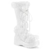 CUBBY-311 Plateau Stiefel Weiß Matt mit Fell von DemoniaCult
