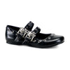 DAISY-03 Pantoletten Schuhe Schwarz mit Totenköpfen | DemoniaCult