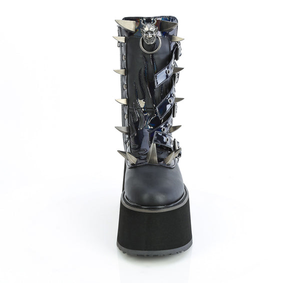 DAMNED-156 Plateau Stiefel Schwarz Matt von DemoniaCult – Ansicht 2