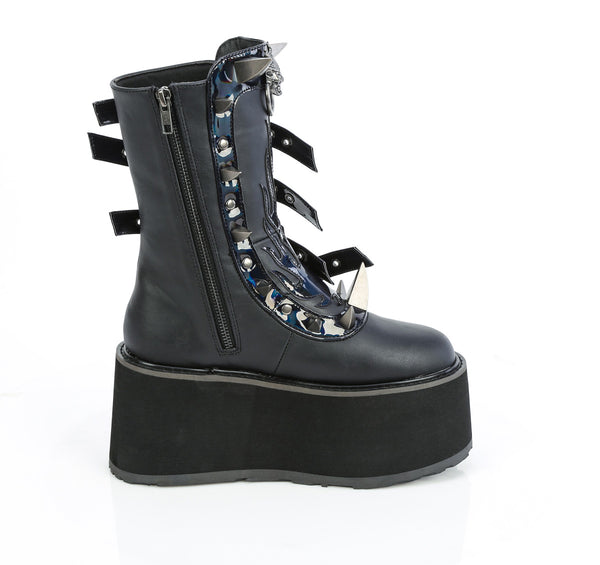 DAMNED-156 Plateau Stiefel Schwarz Matt von DemoniaCult – Ansicht 5