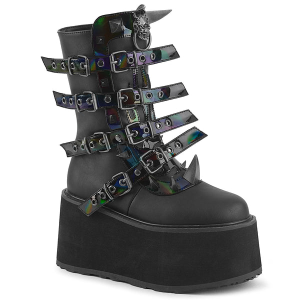 DAMNED-156 Plateau Stiefel Schwarz Matt von DemoniaCult