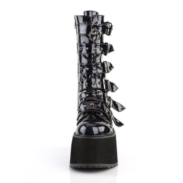 DAMNED-225 Plateau Stiefel Schwarz Lack Holo von DemoniaCult – Ansicht 2