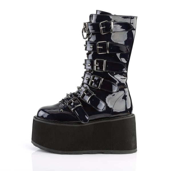 DAMNED-225 Plateau Stiefel Schwarz Lack Holo von DemoniaCult – Ansicht 3