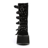 DAMNED-225 Plateau Stiefel Schwarz Samt | DemoniaCult