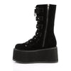 DAMNED-225 Plateau Stiefel Schwarz Samt | DemoniaCult