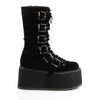 DAMNED-225 Plateau Stiefel Schwarz Samt | DemoniaCult