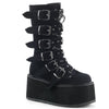 DAMNED-225 Plateau Stiefel Schwarz Samt | DemoniaCult