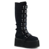 DAMNED-31 Plateau Stiefel Schwarz samt | DemoniaCult