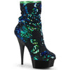 DELIGHT-1004 Plateau Stiefeletten Schwarz/Grün/Blau | Pleaser