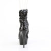 DELIGHT-1008SQ - Plateau Stiefeletten - Schwarz mit Pailletten | Pleaser