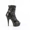DELIGHT-1008SQ - Plateau Stiefeletten - Schwarz mit Pailletten | Pleaser