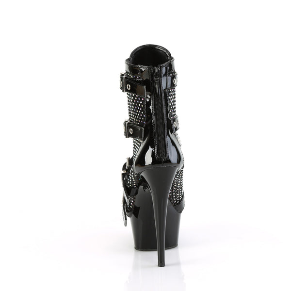 DELIGHT-1013RM Plateau Stiefeletten - Schwarz Lack von Pleaser – Ansicht 4