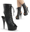 DELIGHT-1016 Plateau Stiefeletten Schwarz | Pleaser