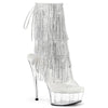 DELIGHT-1017RSF - Plateau Stiefeletten Peeptoe mit offener Verse - Silber | Pleaser