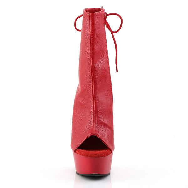 DELIGHT-1018 Plateau Stiefeletten Rot Matt von Pleaser – Ansicht 2