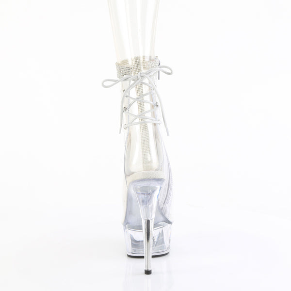 DELIGHT-1018C-2RS - Plateau Stiefeletten - Transparent mit Strass von Pleaser – Ansicht 4