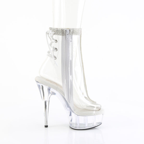 DELIGHT-1018C-2RS - Plateau Stiefeletten - Transparent mit Strass von Pleaser – Ansicht 5