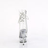DELIGHT-1018C - Plateau High Heel Stiefeletten Peeptoe mit offener Verse - Transparent EUR 40 | Pleaser SALE