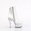 DELIGHT-1018C - Plateau High Heel Stiefeletten Peeptoe mit offener Verse - Transparent EUR 40 | Pleaser SALE
