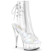 DELIGHT-1018C - Plateau High Heel Peeptoe Stiefeletten - Transparent | Pleaser