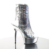 DELIGHT-1018HG Plateau Stiefeletten Silber | Pleaser