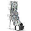 DELIGHT-1018HG Plateau Stiefeletten Silber | Pleaser