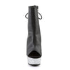 DELIGHT-1018LG Plateau Stiefeletten - Schwarz/Silber | Pleaser
